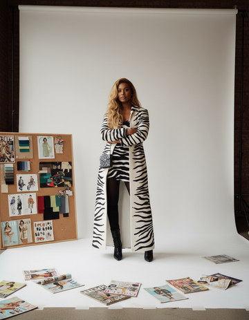 Zebra-print velvet set