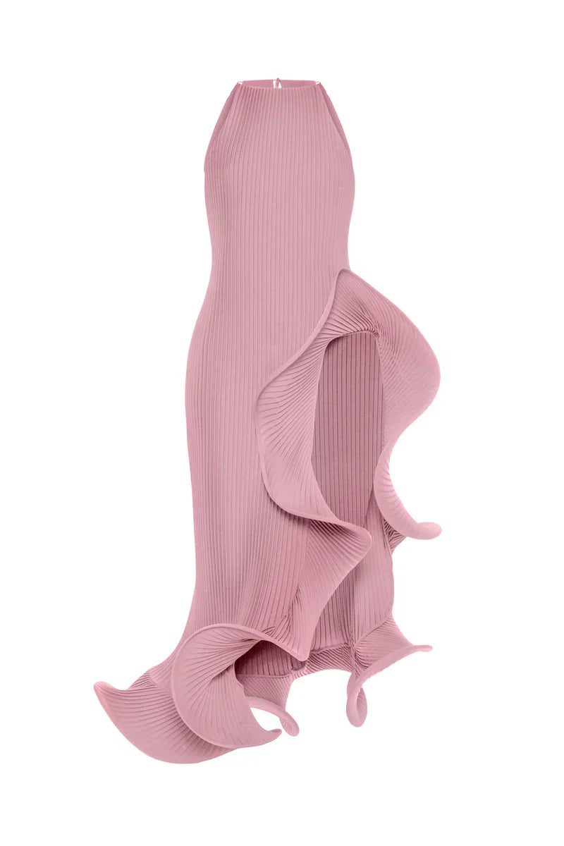 Hand-pleated wave dress