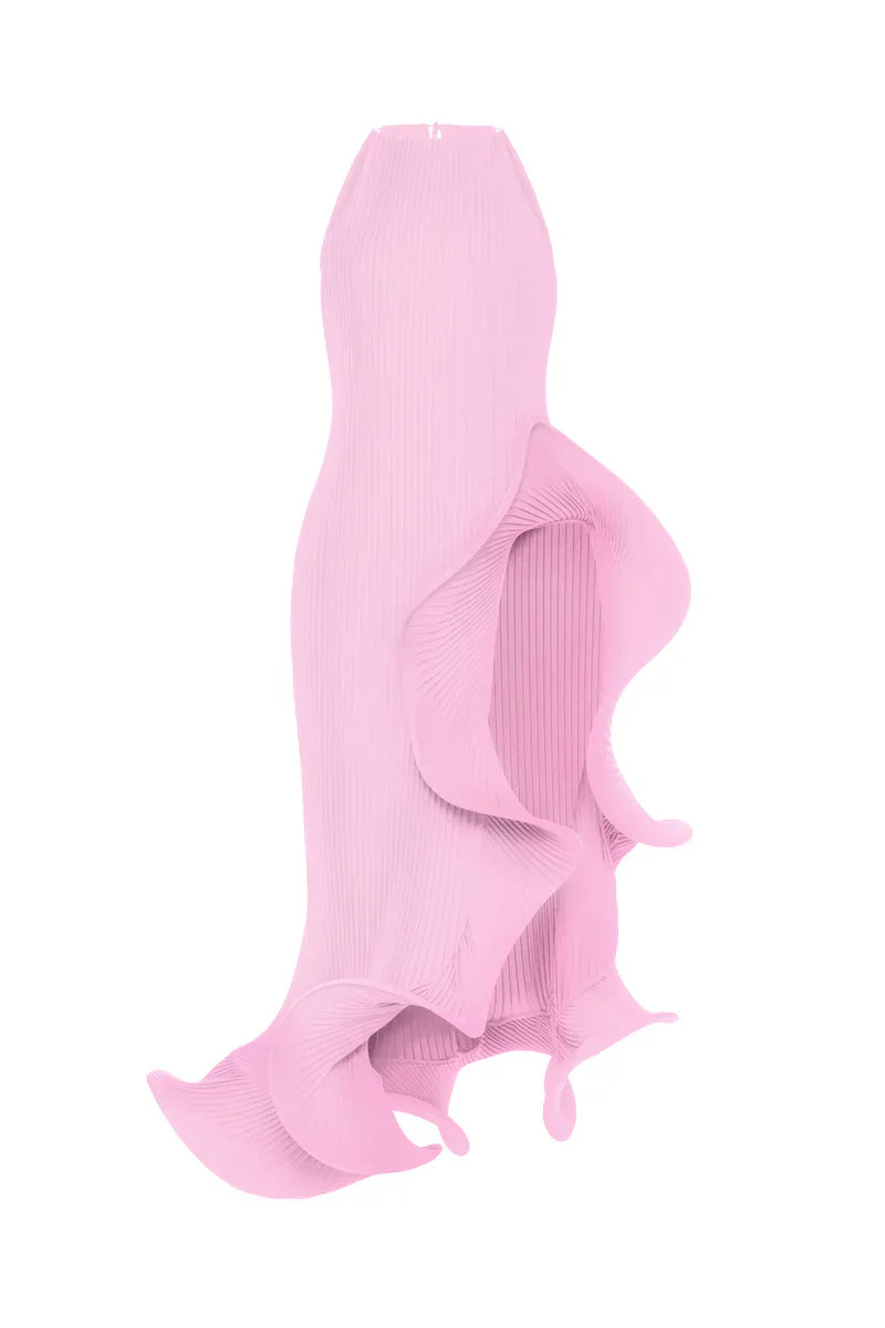 Hand-pleated wave dress