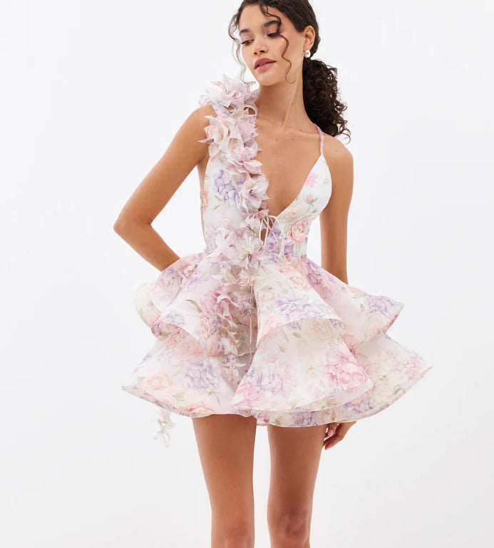 Anemone Backless mini dress