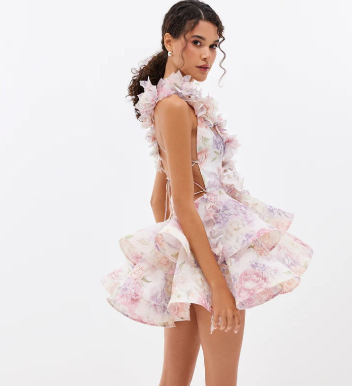 Anemone Backless mini dress