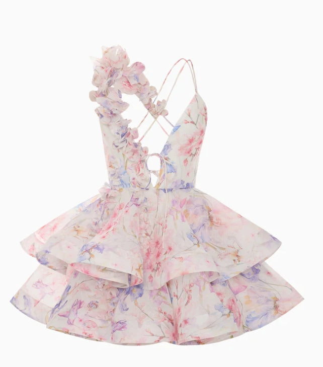 Anemone Backless mini dress