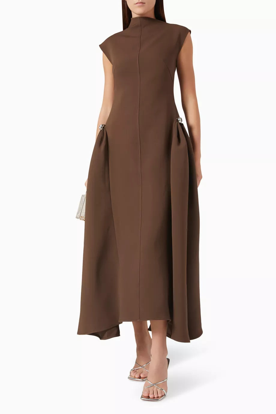 Twill suit midi dress