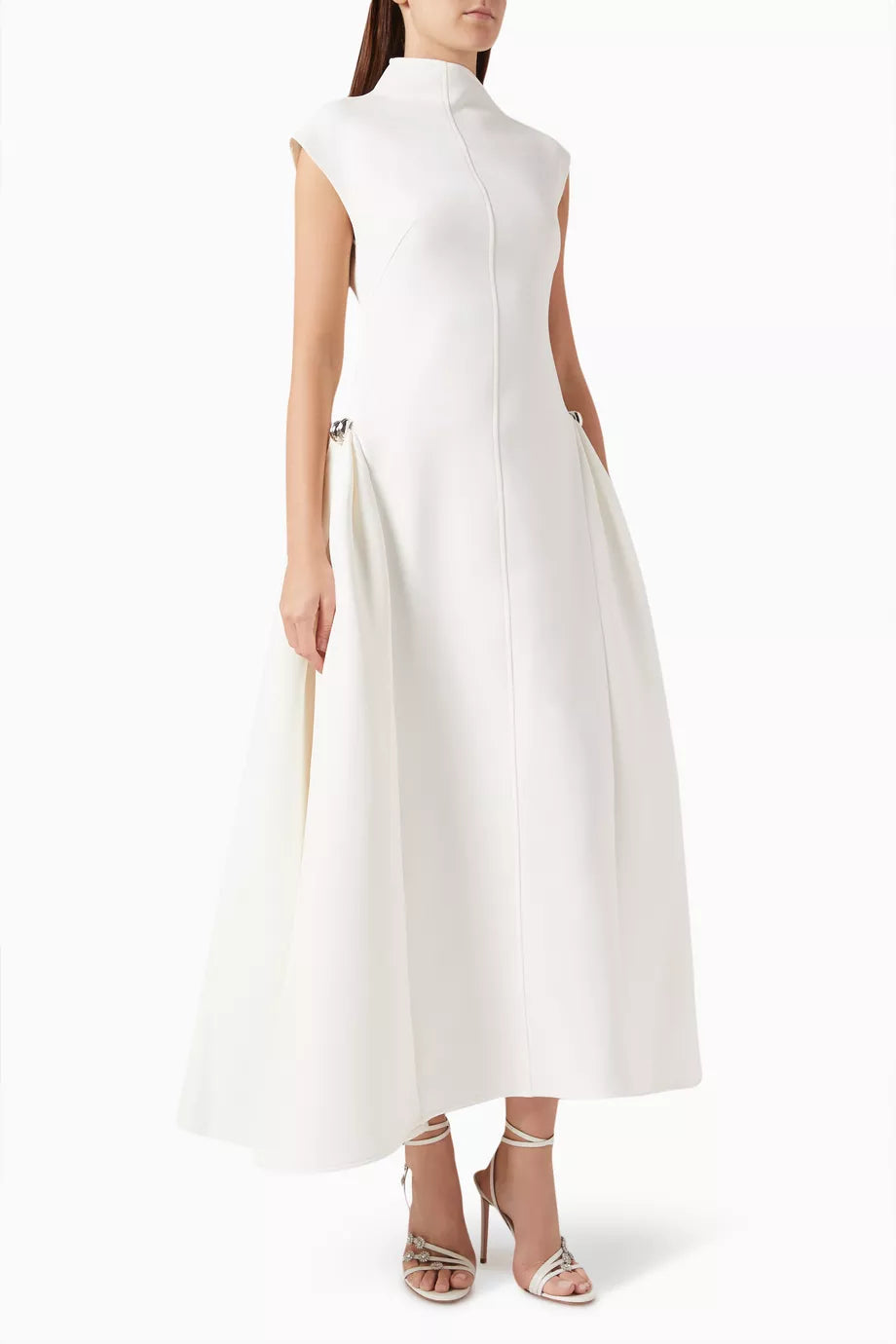 Twill suit midi dress