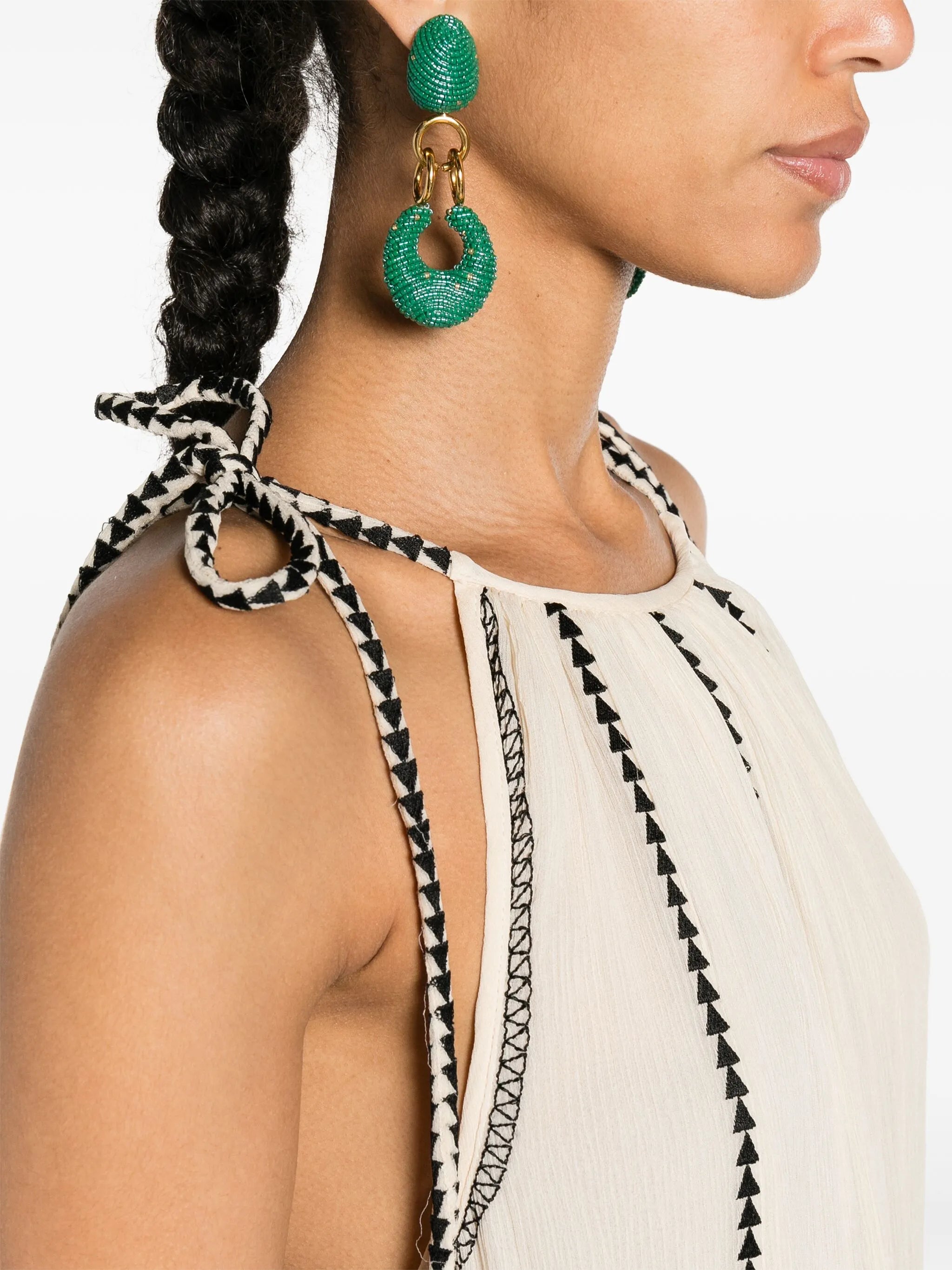 Ruffled Silk Midi Dress