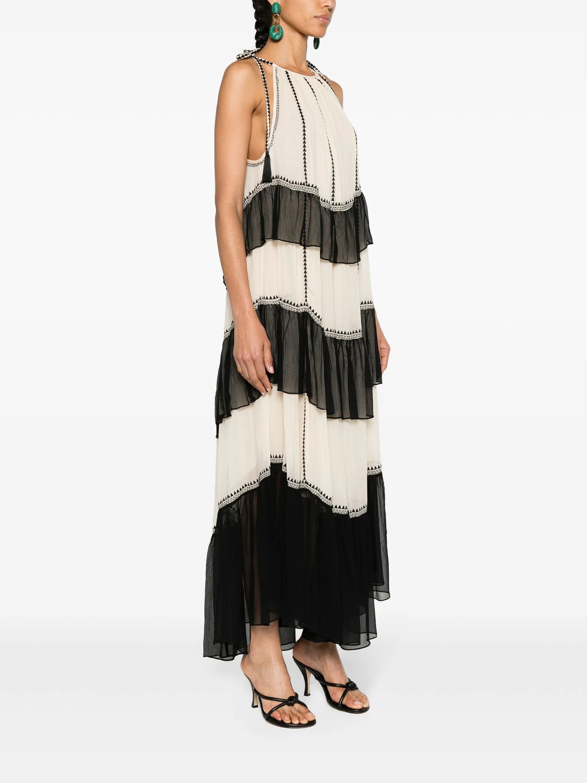 Ruffled Silk Midi Dress