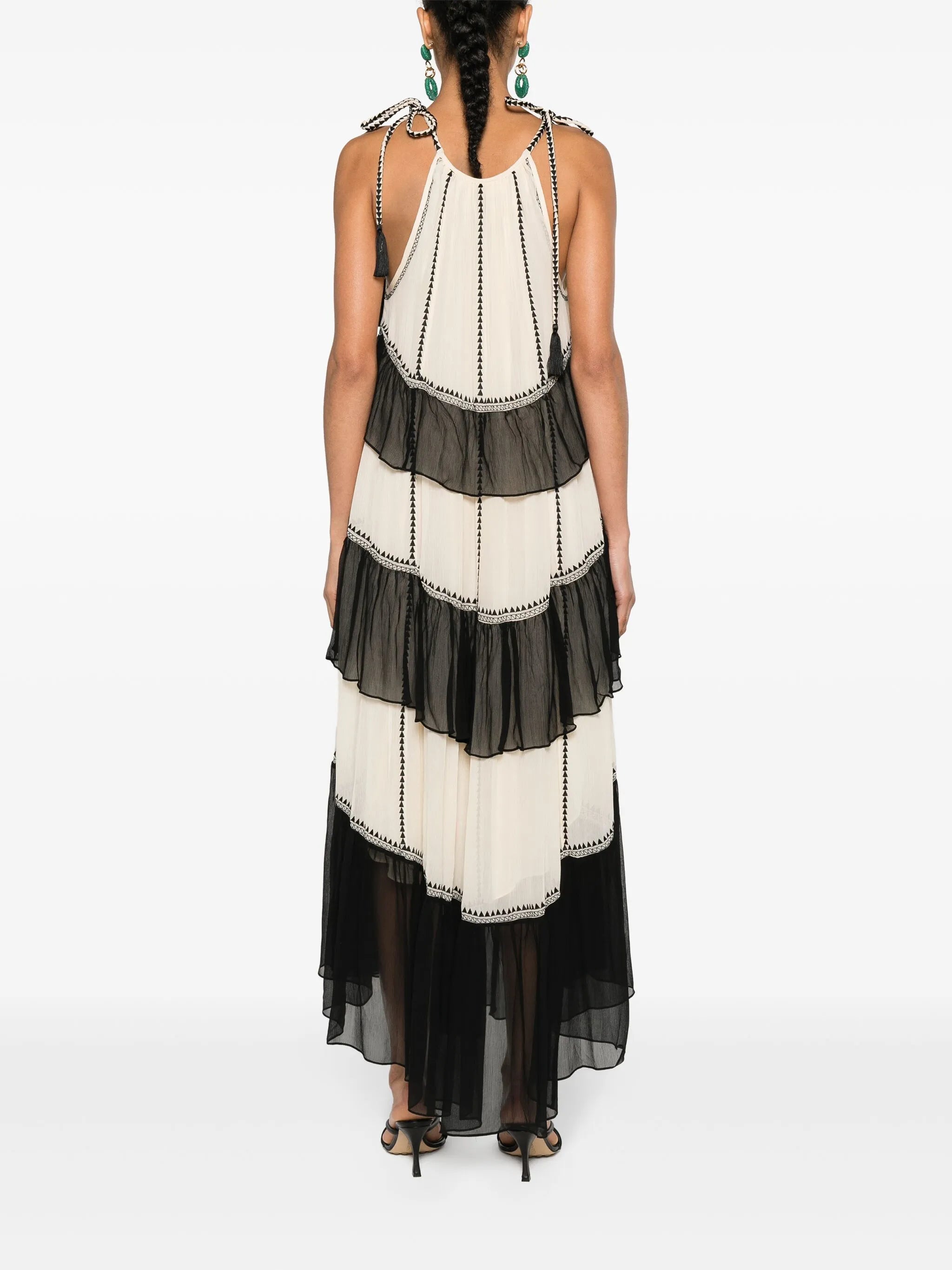 Ruffled Silk Midi Dress