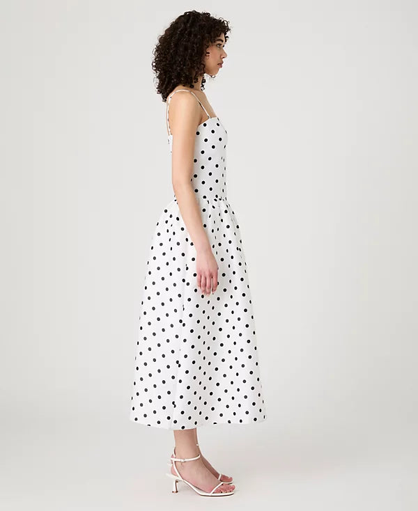 Strappy Polka Dot Midi Dress
