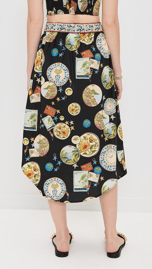 Trip Souvenir Black Mixed Buttons Midi Dress Set