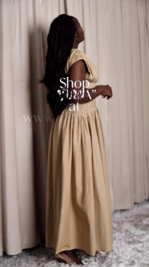 Cinched Waist Ruched Midi Dress