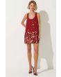 Deep Red Hand-Sewn Shell Dress