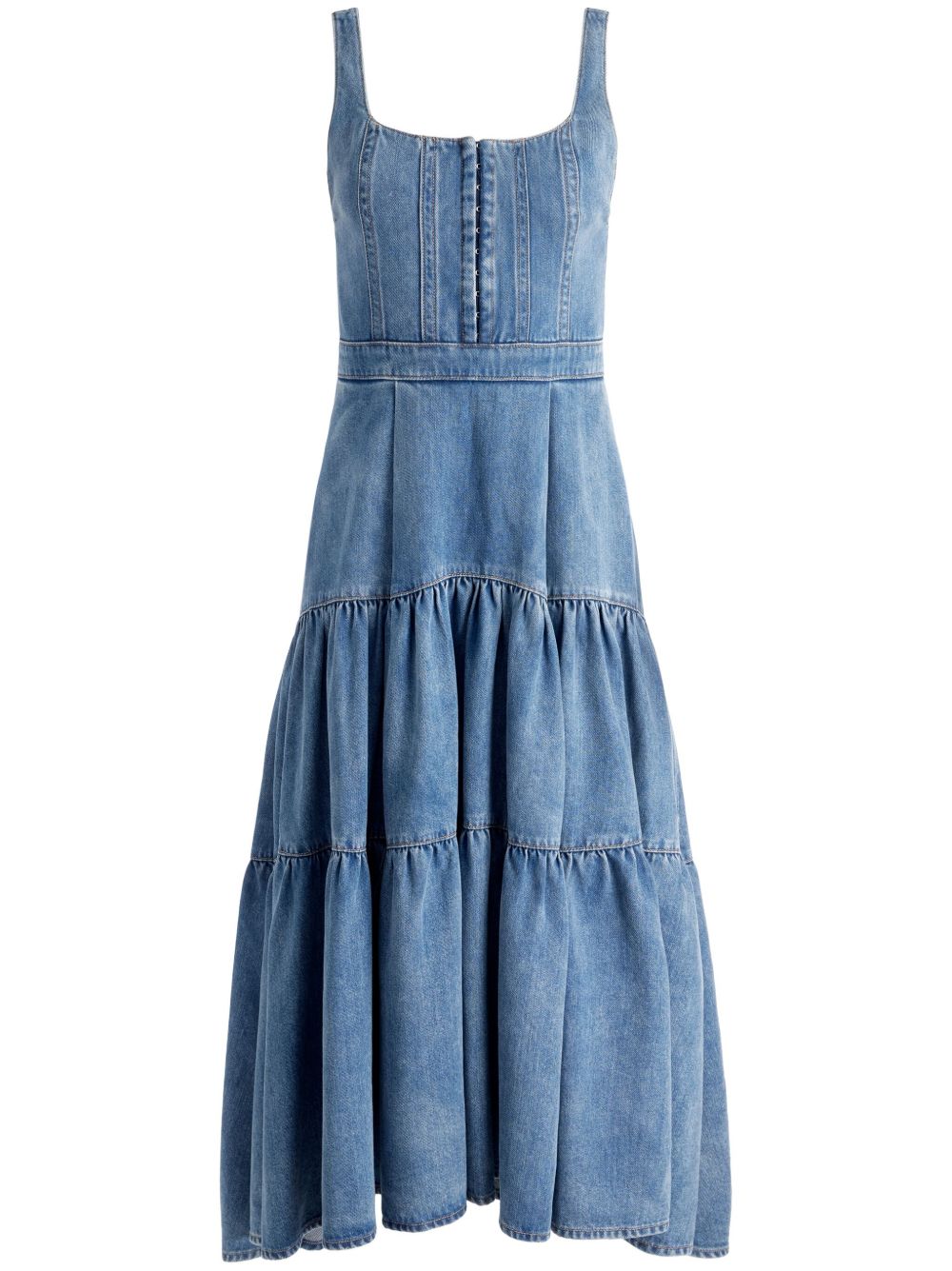 Denim Tiered Maxi Dress