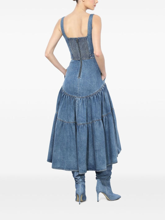 Denim Tiered Maxi Dress