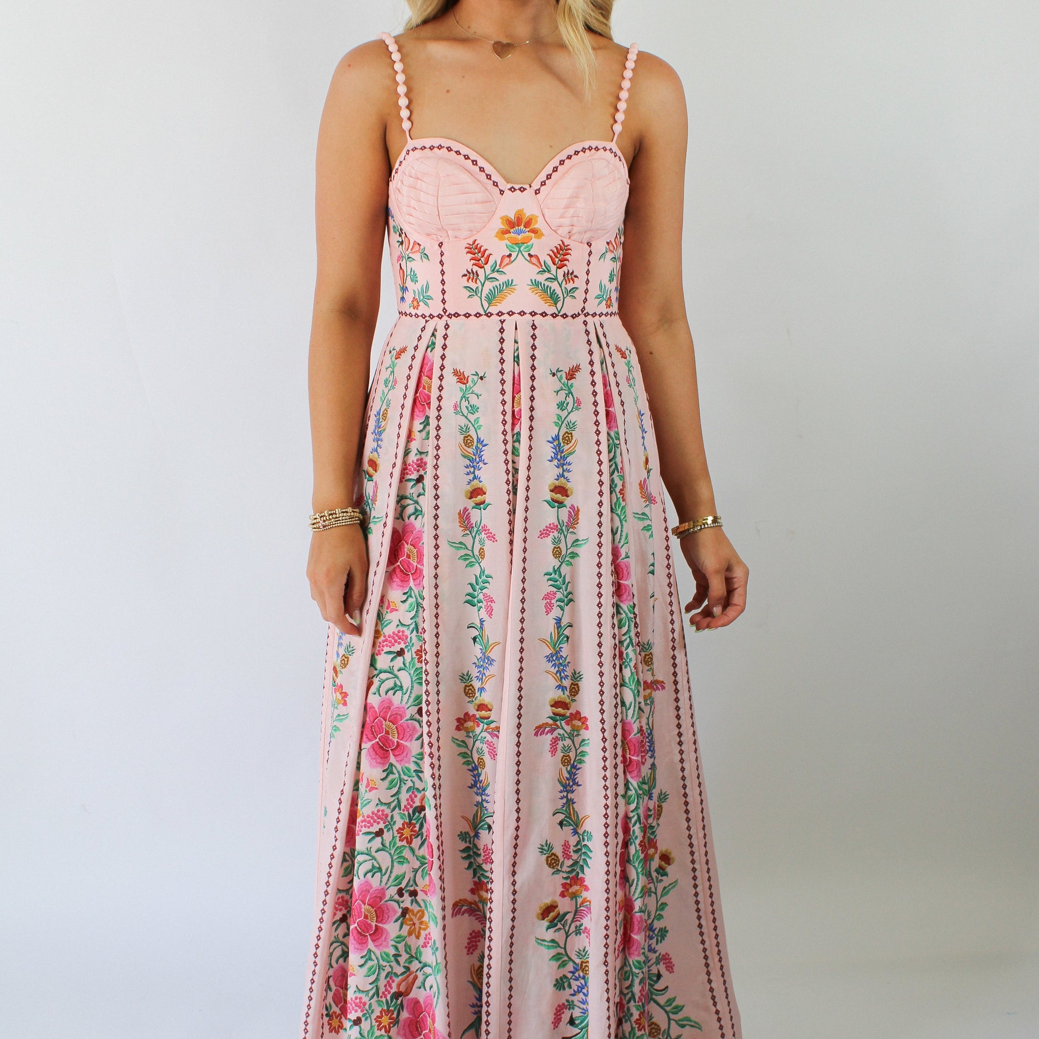 Delicate Forest Pink Maxi Dress