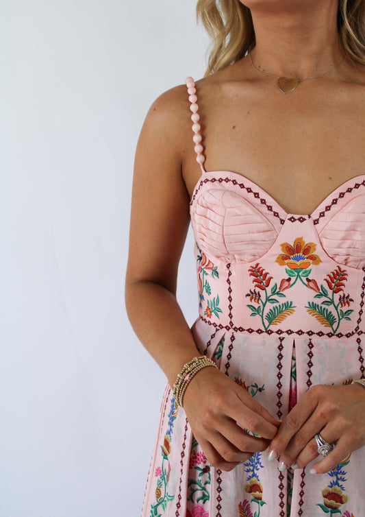 Delicate Forest Pink Maxi Dress