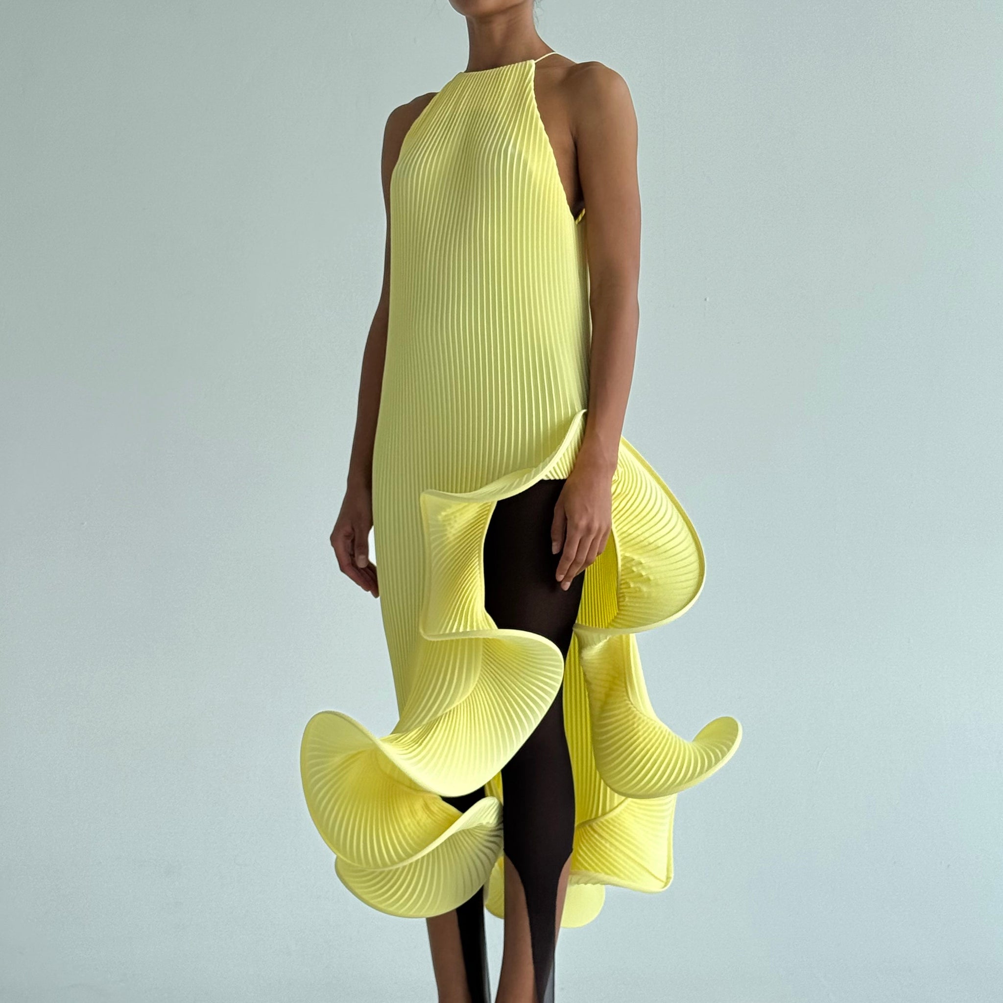 Hand-pleated wave dress