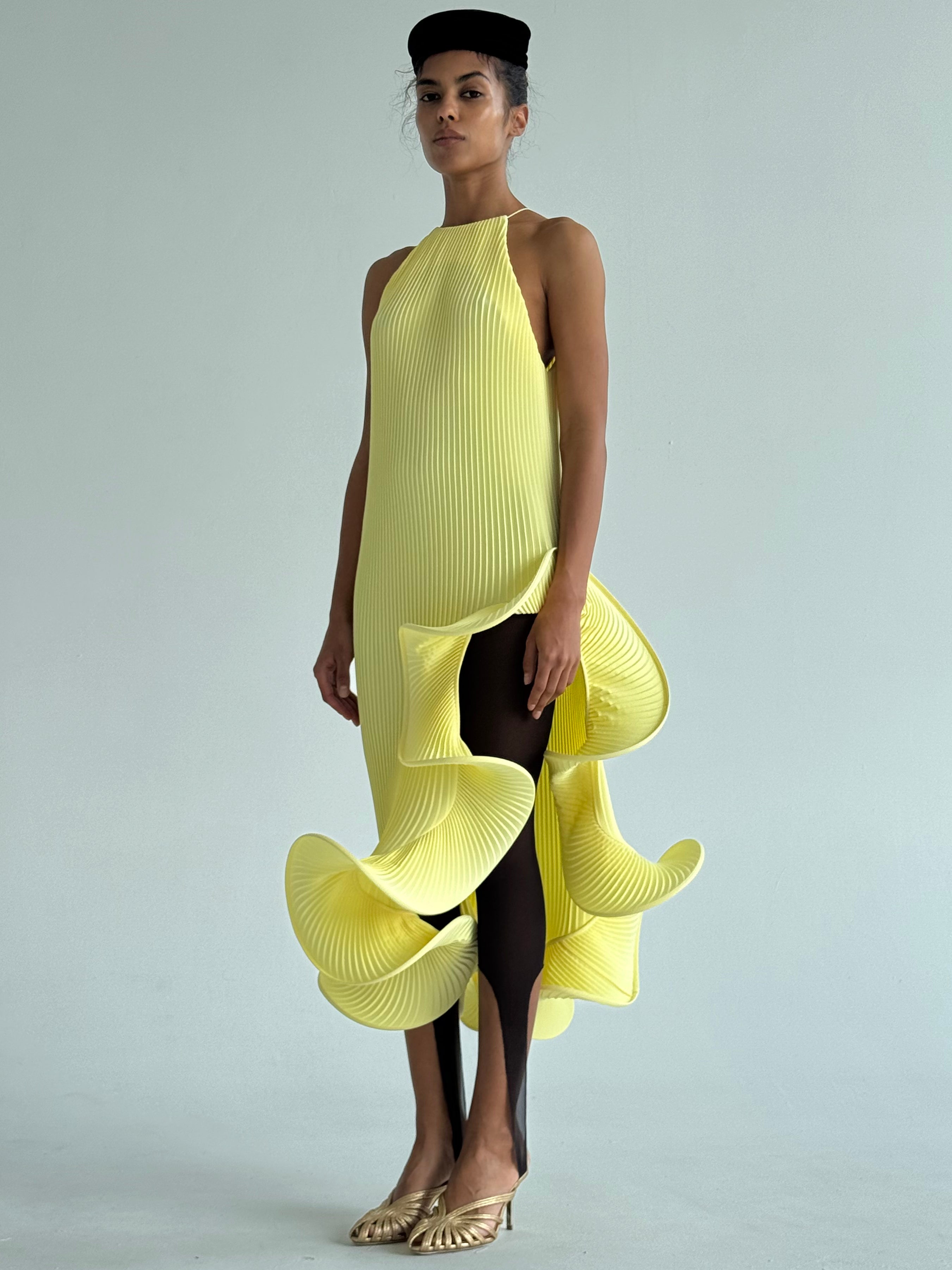 Hand-pleated wave dress