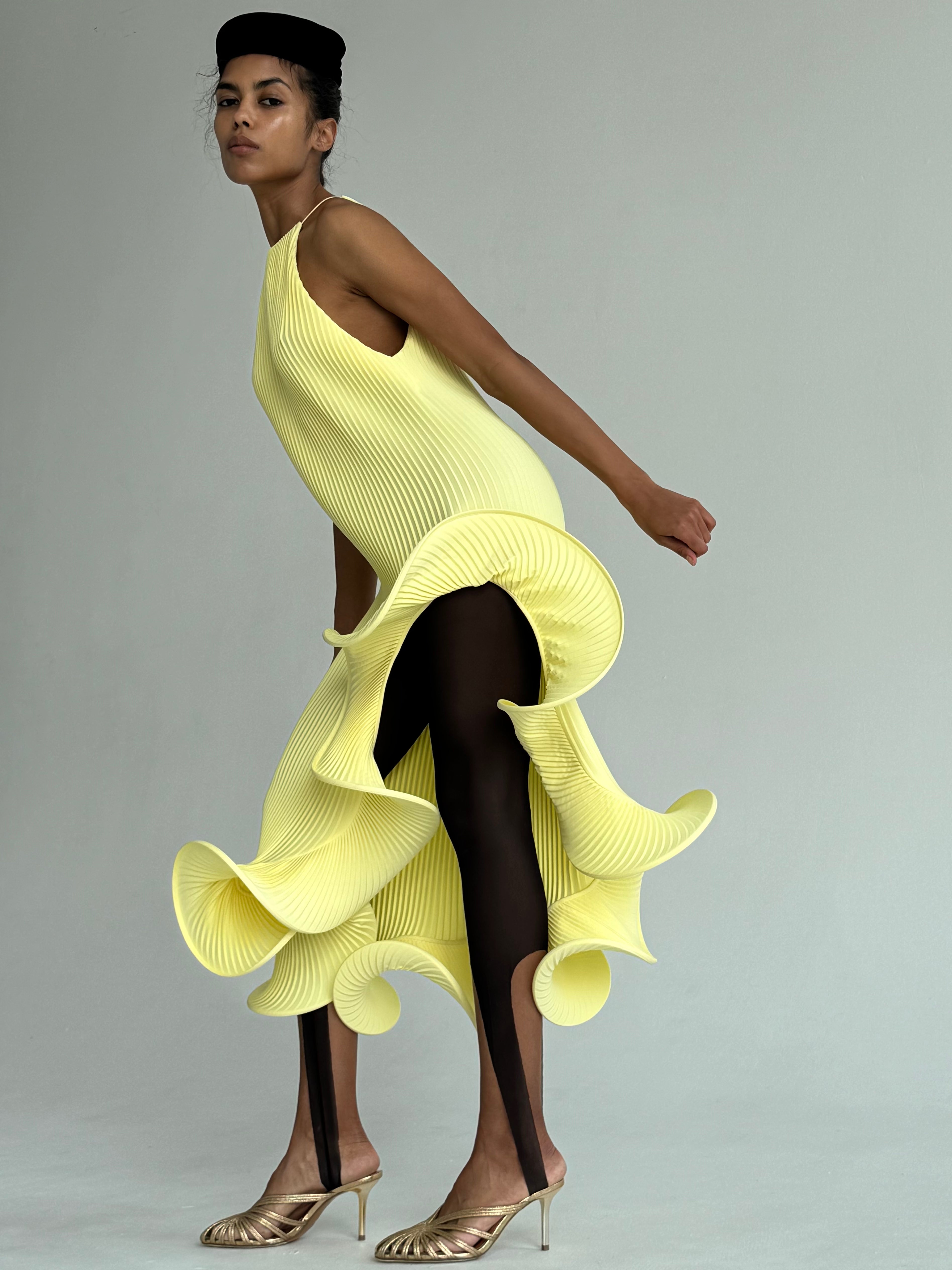 Hand-pleated wave dress