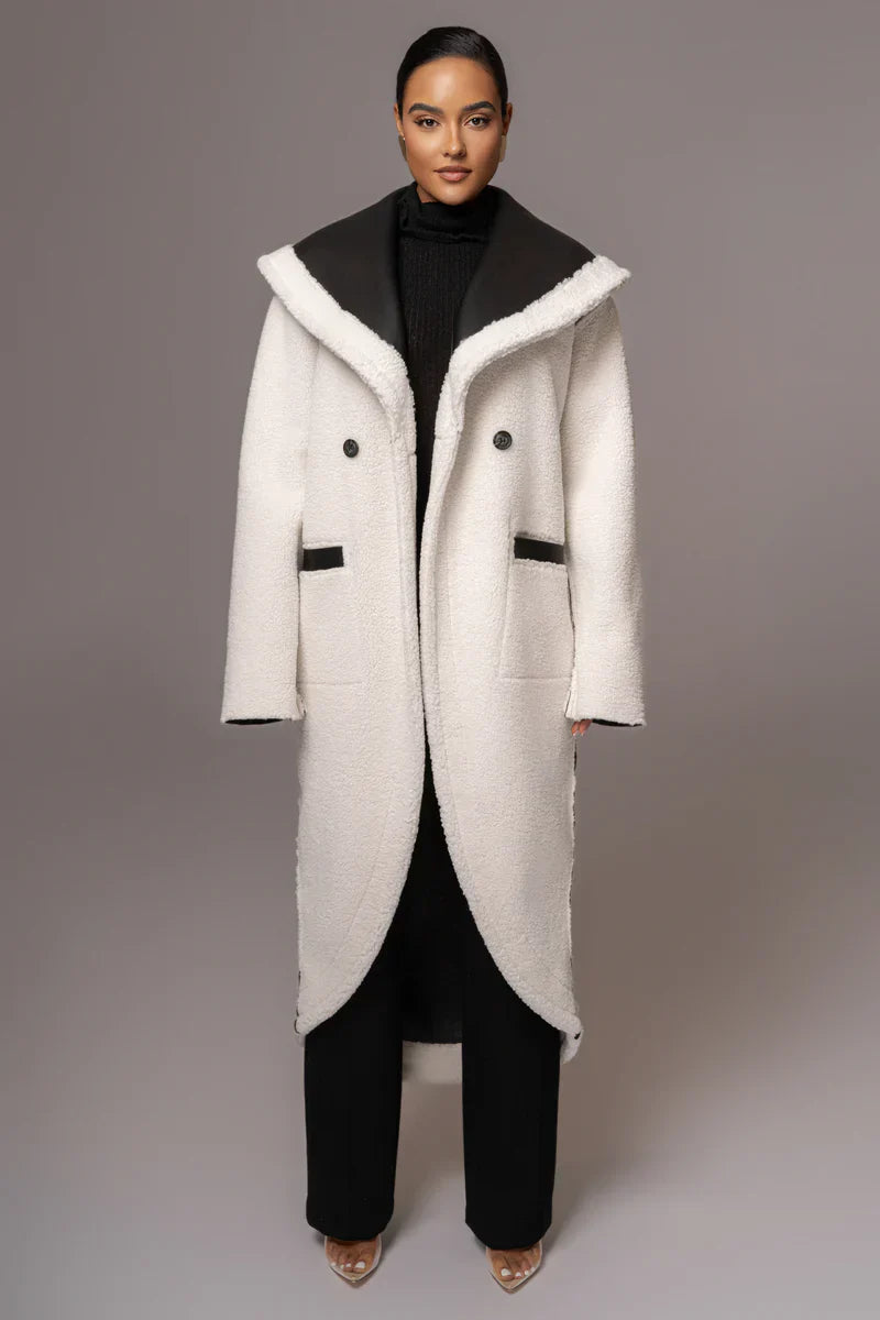 Premium Synthetic Leather Wrap Coat