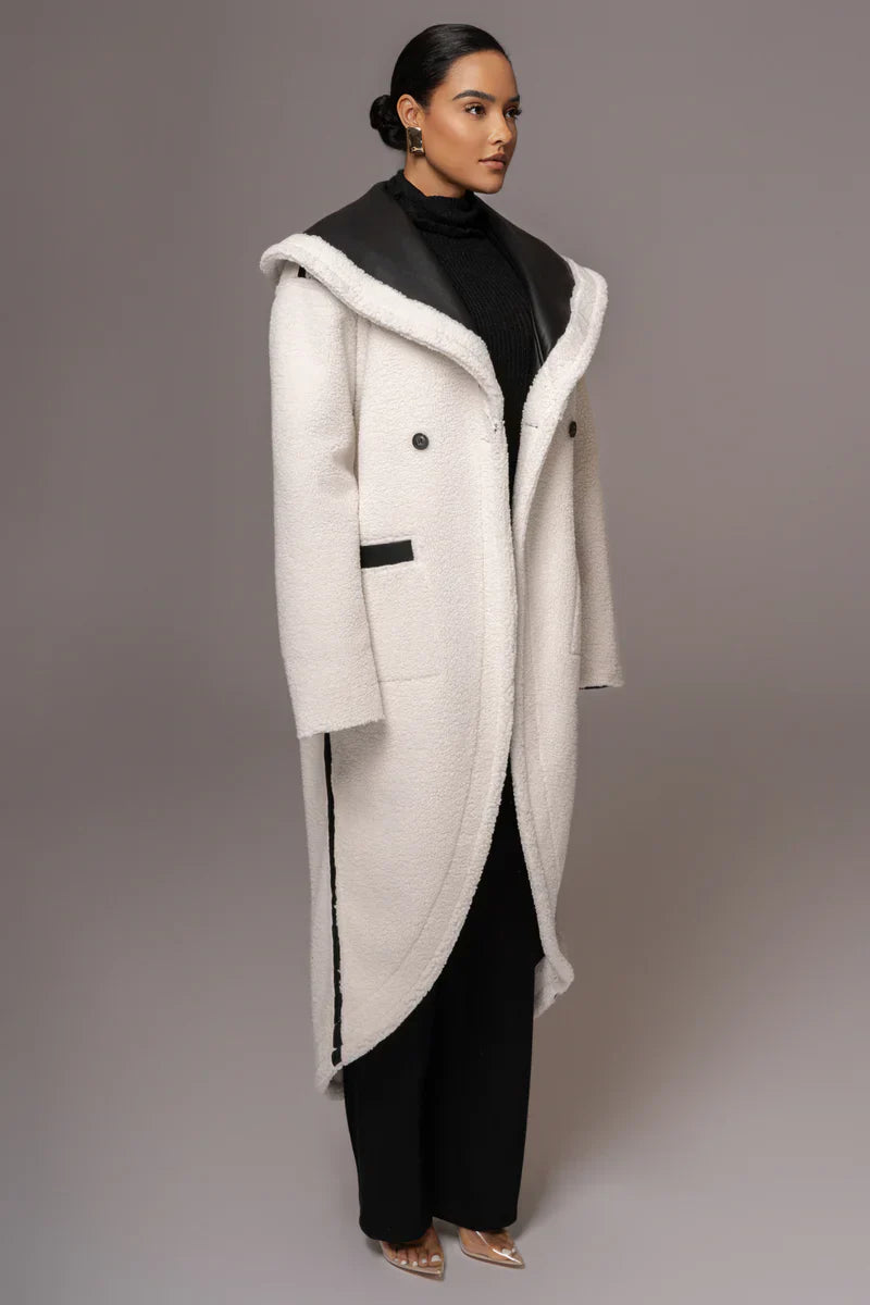 Premium Synthetic Leather Wrap Coat