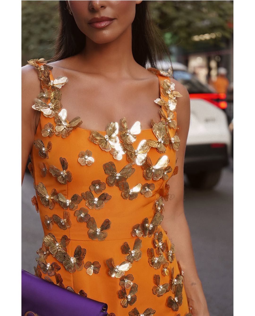 Chic Handmade Gold Butterfly Dress