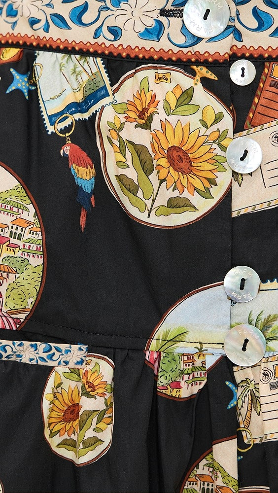 Trip Souvenir Black Mixed Buttons Midi Dress Set